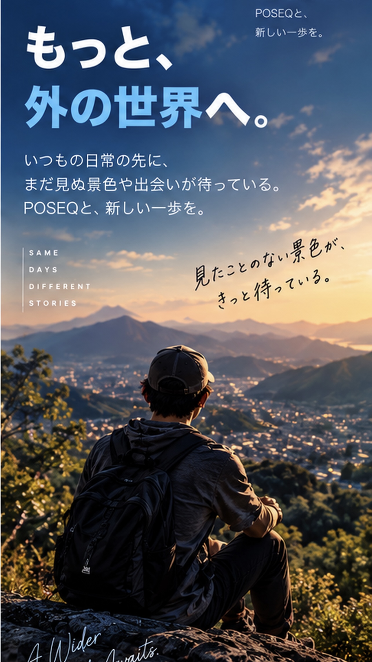 もっと、外の世界へ。 見たことのない景色が、きっと待っている。